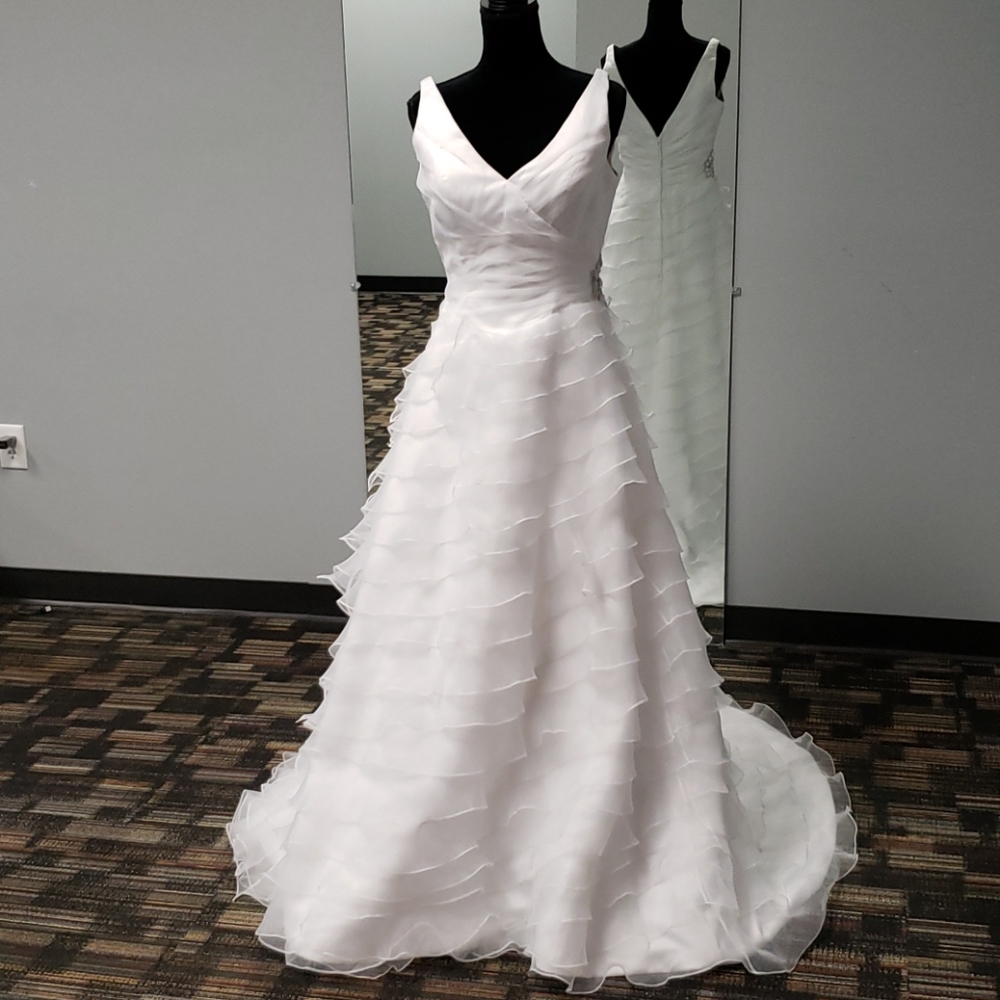 Moonlight wedding, V- neck, open back, size 14,